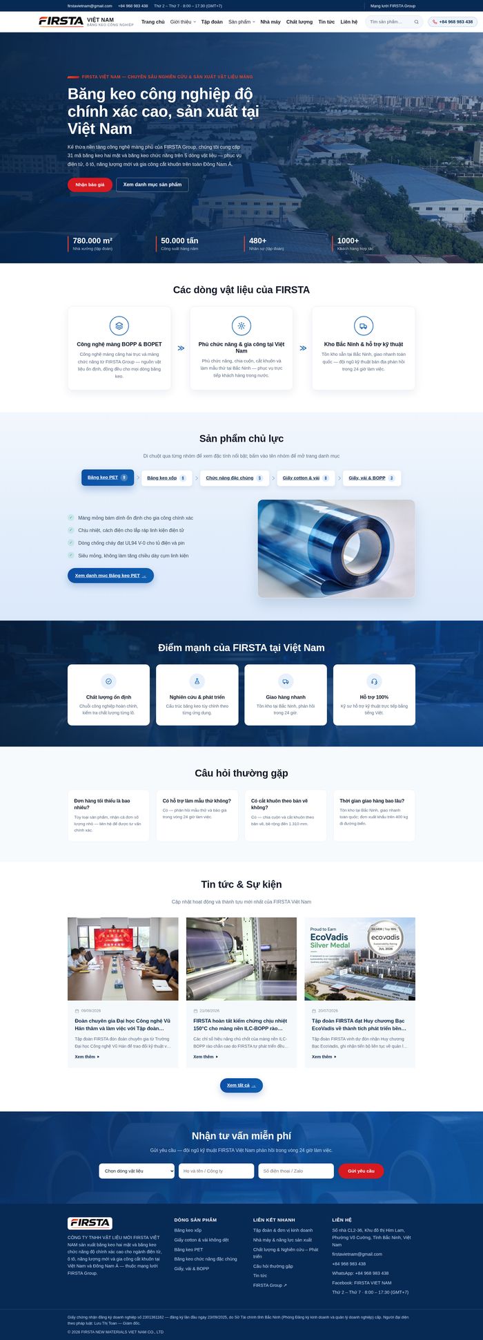 FIRSTA VIETNAM 工业胶带官网完整截图